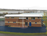 Front of accommodation building from above